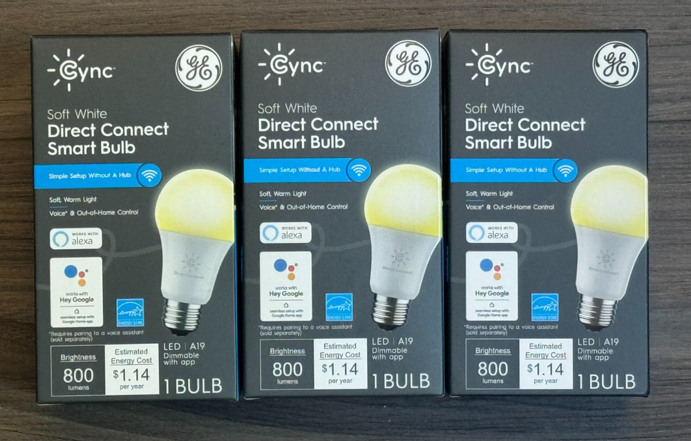 3PK Cync Soft White Direct Connect Smart Bulb Energy Star 3 Total Bulbs